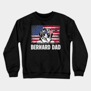 Bernard Dad US American Flag Vintage Father's Day Crewneck Sweatshirt